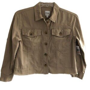 Kensie Jeans Cropped Jacket Size: S  Color: Pale Khaki NWT
